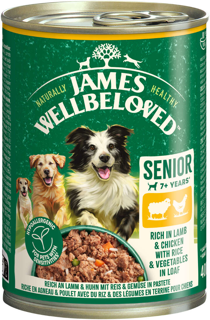 JAMES WELLBELOVED Hunde-Nassfutter Senior Lamm+Huhn Pastete
